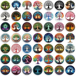 50pcs Tree Of Life Cartoon Stickers Aesthetic Plant Stickers Christmas Gift Kids Toys Phone Decals Laptop Stickers (Online Order Only)