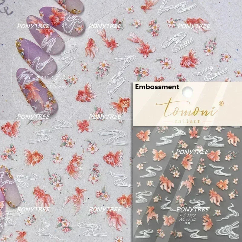 Beach Colourful Conch Dolphin Shell Starfish Jellyfish Star Summer Sea Wave Vacation Mode Water Bubble Nail Art Stickers Decals (Online Order Only)