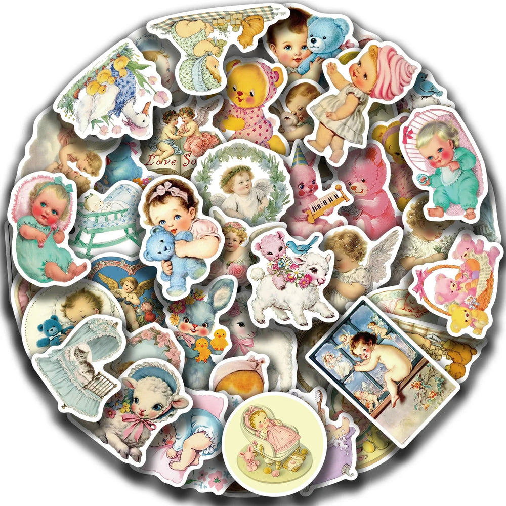 50Pcs Angel Waterproof Decorative Stickers for Phone Case Laptop Helmet Skateboard DIY Creative Graffiti Sticker Decoration (ONLINE ORDER ONLY)