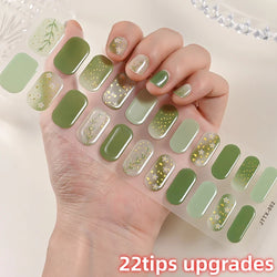 Nude Pink French Semi-Cured Gel Nail Patch Slider Adhesive Waterproof Long Lasting Full Cover Gel Nail Sticker UV Lamp Needed *^ (ONLINE ORDER ONLY)