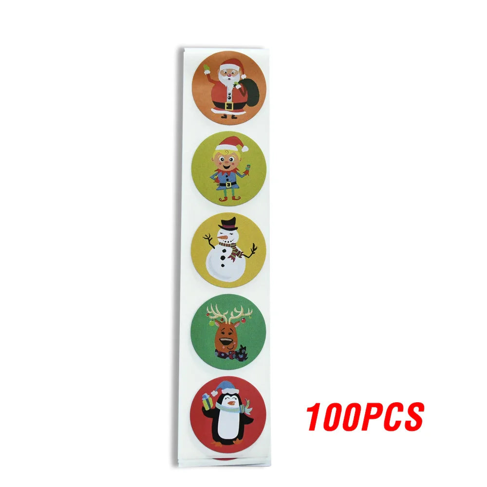 100-500pcs Thank You Label Sealing Stickers Merry Christmas Kraft Handmade Sticker Card Box Package Wedding Decor Party Supplies (ONLINE ORDER ONLY)