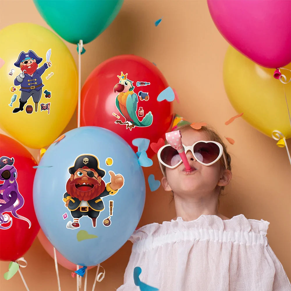 8/16Sheets Cool Pirate Ship Puzzle Stickers Make-a-Face Children Assemble Jigsaw Funny Kids Toy Game Kids Educational Party Gift (Online Order Only)