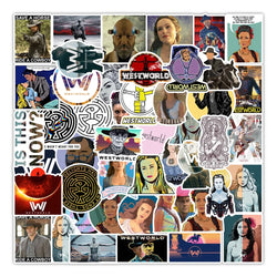 50Pcs/set Mixed Cool Classic TV Series Westworlds Science Sticker for Luggage Laptop Case Suitcase DIY Cartoon Decals Kid Toy (ONLINE ORDER ONLY)