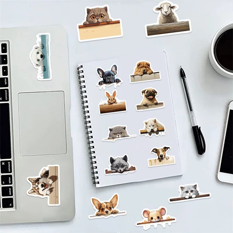 10/30/60PCS Kawaii Lay Dog PVC Sticker Aesthetic Chidlren's Korean Stationery Decoration Scrapbooking School Supplies for Kids (ONLINE ORDER ONLY)