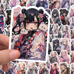 10/30/60PCS ACGN Girl Cartoon Stickers Cute Girl Sticker Cool Enlisted Woman Decals Luggage Laptop Car Bike Skateboard Kids Toy (ONLINE ORDER ONLY)