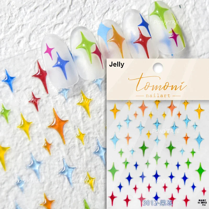 Hollow Out Black Gold Star Starburst Round Dot Night-time Tiny Spot Self Adhesive Nail Art Stickers Manicure Decals Wholesale (ONLINE ORDER ONLY)