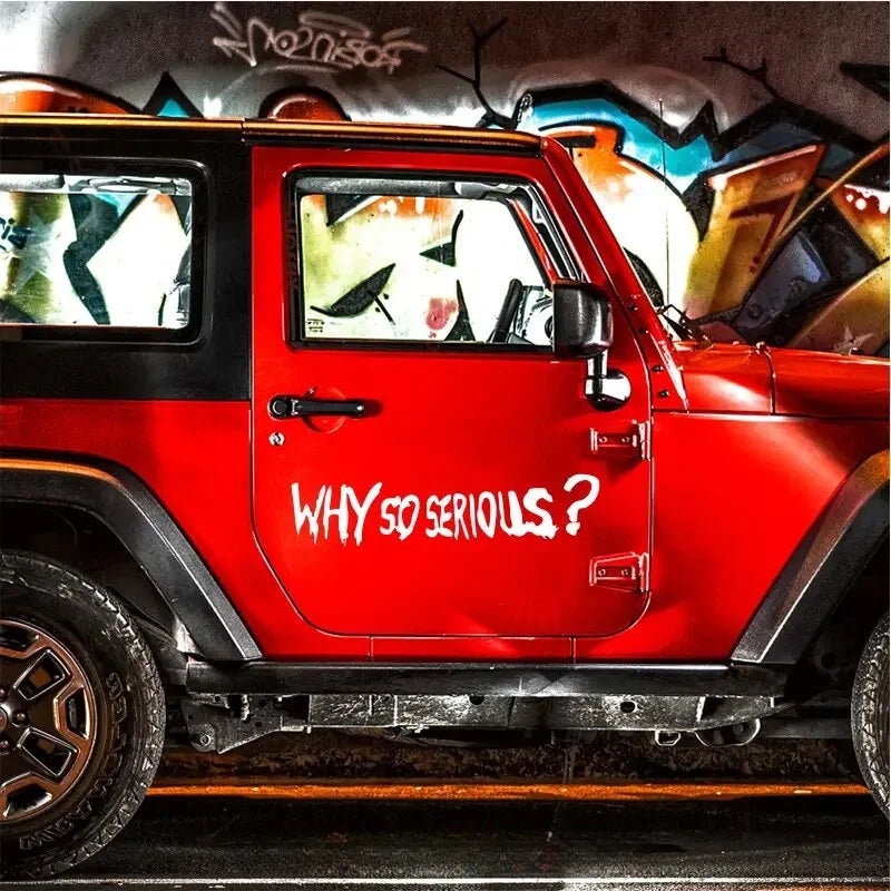 WHY SO SERIOUS Stickers,Fashion Car Body Window Bumper Vinyl Decal,For Cars, Trucks, Walls, Laptops, Windows, Motorcycles, (ONLINE ORDER ONLY)