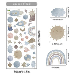 Boho Space Adventure Stars Wall Stickers for Kids Room Decor (ONLINE ORDER ONLY)