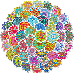 Datura Mandala Stickers 10/25/50pcs for DIY Scrapbooking, Phone, Laptop, Water Bottle (Online Order Only)
