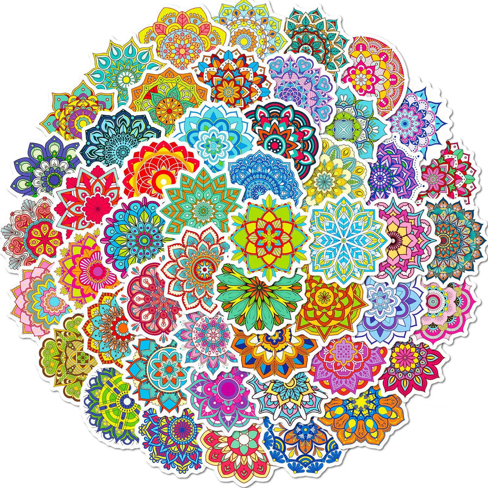 Datura Mandala Stickers 10/25/50pcs for DIY Scrapbooking, Phone, Laptop, Water Bottle (Online Order Only)