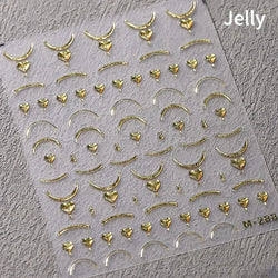 Chinese Style Gold Stamped God Deer Moon Auspicious Clouds Crane Lotus Flower 3D Self-adhesive Nail Art Stickers Manicure Decals (ONLINE ORDER ONLY)