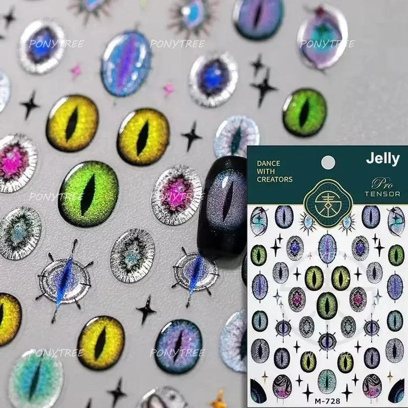 Retro Glass Geometry Glaze Rectangle Round Rose Camellia Adhesive Nail Art Stickers Frame Gemstone Charm Noble Manicure Decals (ONLINE ORDER ONLY)