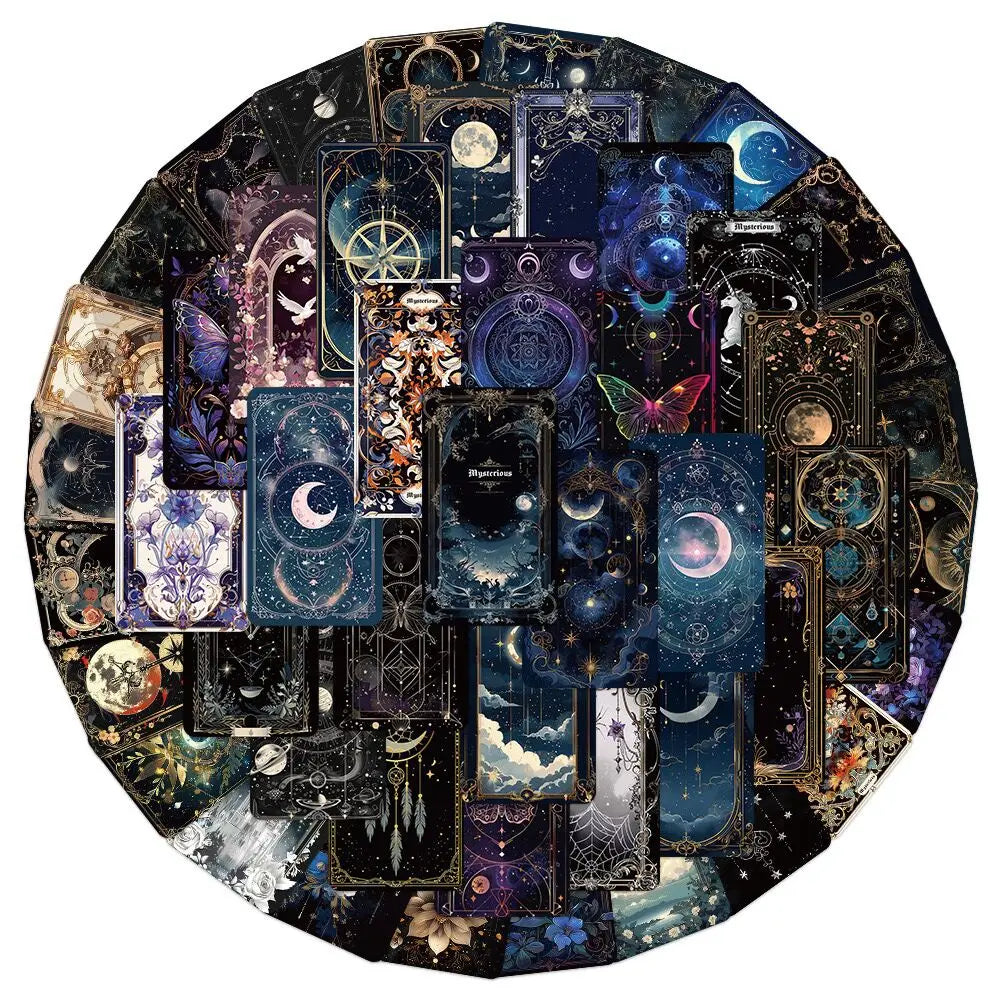 10/50pcs Cool Dark Mysterious Art Moon Graffiti Stickers Decals DIY Laptop Phone Car Motorcycle Luggage Decoration Sticker Toys (Online Order Only)
