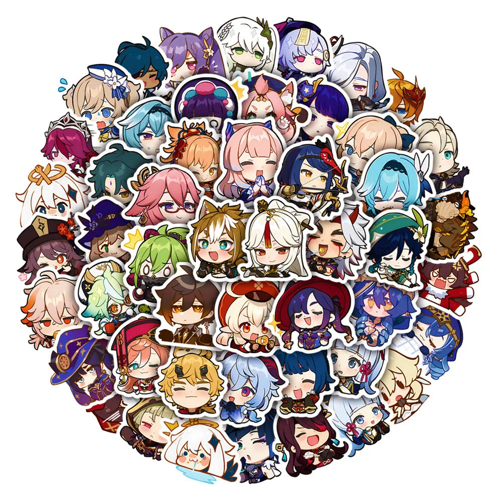 Genshin Impact Anime Stickers Set - Phone, Notebook, Laptop, Suitcase Decor (Online Order Only)