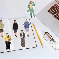 50PCS Boy Wear Fashion Man Stickers Pack DIY Skateboard Motorcycle Suitcase Stationery Stickers Phone Laptop Toy (Online Order Only)