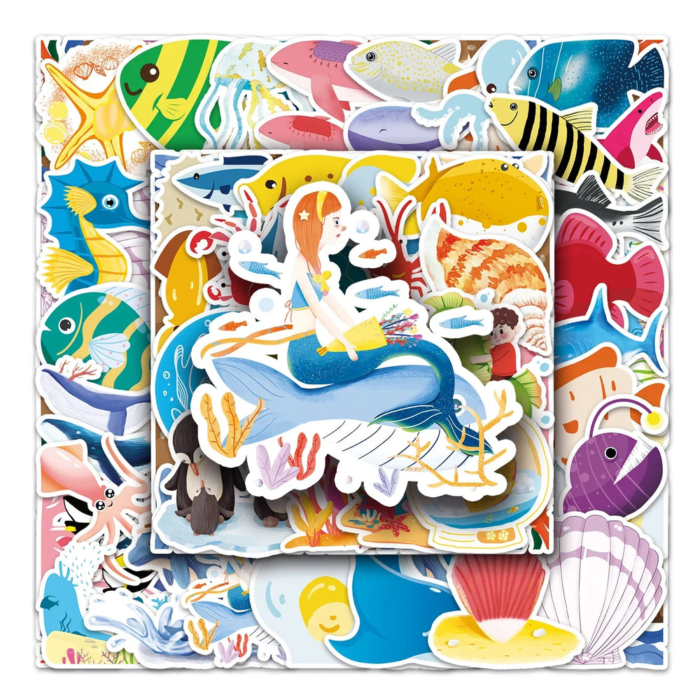 50Pcs Cartoon Waterproof Vinyl Stickers for Skateboard Snowboard (Online Order Only)