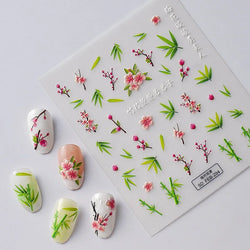 Chic Dragonfly Spider Insect Butterfly 3D Self Adhesive Nail Art Decoration Sticker Heart Puppy Flower Manicure Decal Y2K Flower (ONLINE ORDER ONLY)