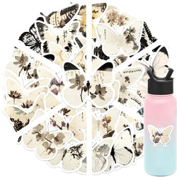 30Pcs Ink Butterfly Graffiti Stickers For Guitar Suitcase Phone Scrapbook DIY Vintage Sticker Craft Supplies (ONLINE ORDER ONLY)