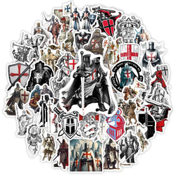 Crusader Templar Knight Stickers Art DIY Gift Kids Toy Decal for Laptop Phone Scrapbook Luggage Decorative Bottles Waterproof (ONLINE ORDER ONLY)