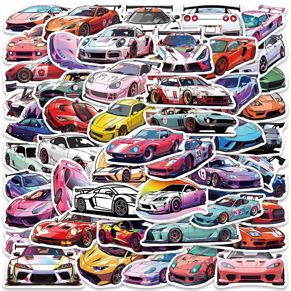 Retrofit Racing Car Graffiti Stickers Waterproof Decals Skateboard Laptop Motorcycle Helmet JDM 10/30/50pcs (Online Order Only)