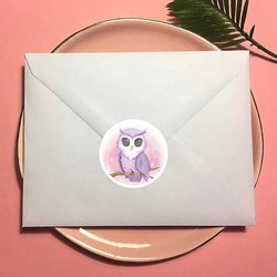 100-500Pcs 8 Design Anime Animal Round Stickers Cartoon Elephant Hippo Owl Rabbit Stationery Sticker Decal Kid Toys Gift (Online Order Only)