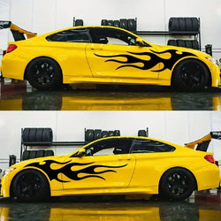 4pcs Fashion Car Stickers Flames Flaming Auto Body Stickers, Stripe Car Door Decals Waterproof Decorative Decal (Online Order Only)