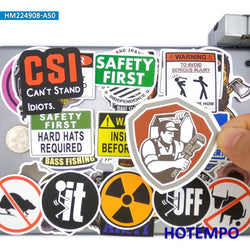 20/30/50Pieces Safety First Decals Danger Warning Caution Tip Mix Helmet Stickers for Motorcycle Car Bike Luggage Laptop Sticker (Online Order Only)