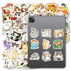 10/30/50PCS Kawaii Anime Cat Colorful PVC Sticker Aesthetic Children's Stationery DIY Decoration Scrapbooking School Supplies (Online Order Only)