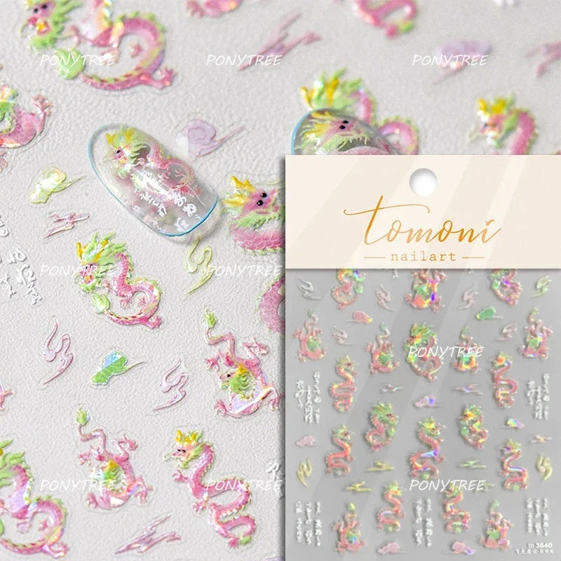 Angel Bowknot Stone Statue Vintage Photo Frame Flower Bed Bouquet Garden Rose Crown Adhesive Nail Art Stickers Manicure Decals (ONLINE ORDER ONLY)