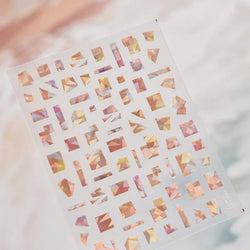 Shiny Colorful Color Block Fragment Square Fragment Grid Rhombus 3D Self Adhesive Nail Art Stickers Rhinestone Manicure Decals (Online Order Only)