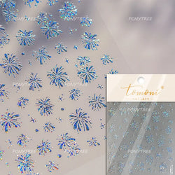 Fireworks Bloom Romantic Starry Sky Goldfish Metallics Color Gradient Self Adhesive Nail Art Stickers Halo Dyeing Manicure Decal (ONLINE ORDER ONLY)