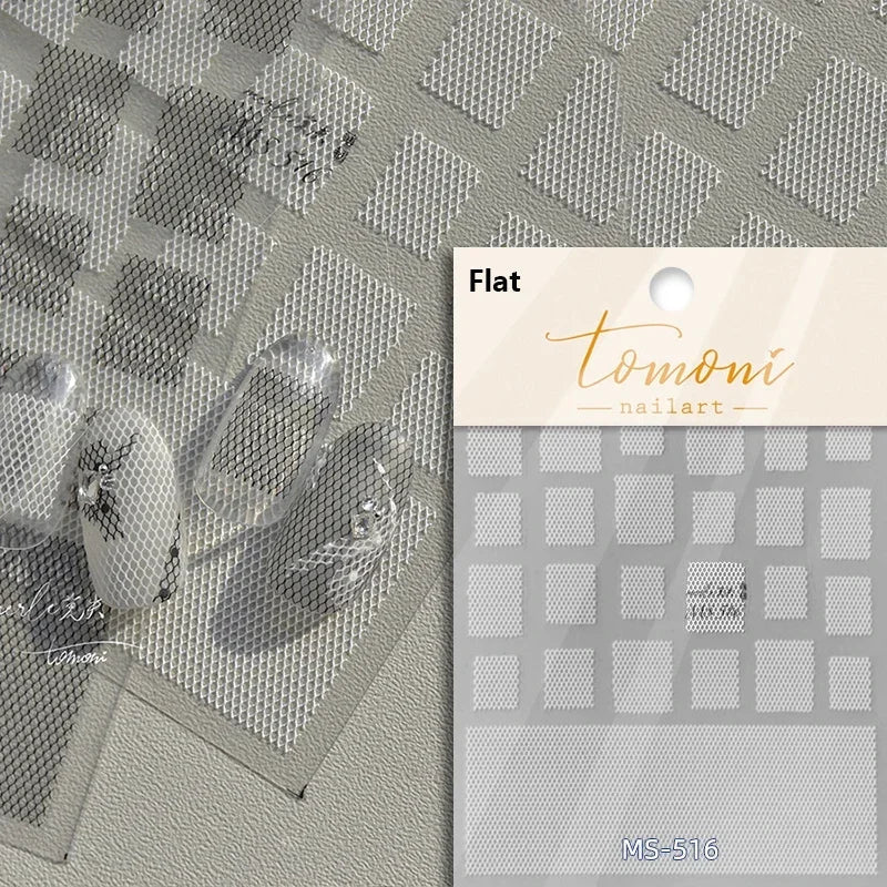 French Style Colorful Square Grid Rhombus Stripe Bowknot Line 3D Self Adhesive Nail Art Stickers Shiny Rhinestone Manicure Decal (Online Order Only)