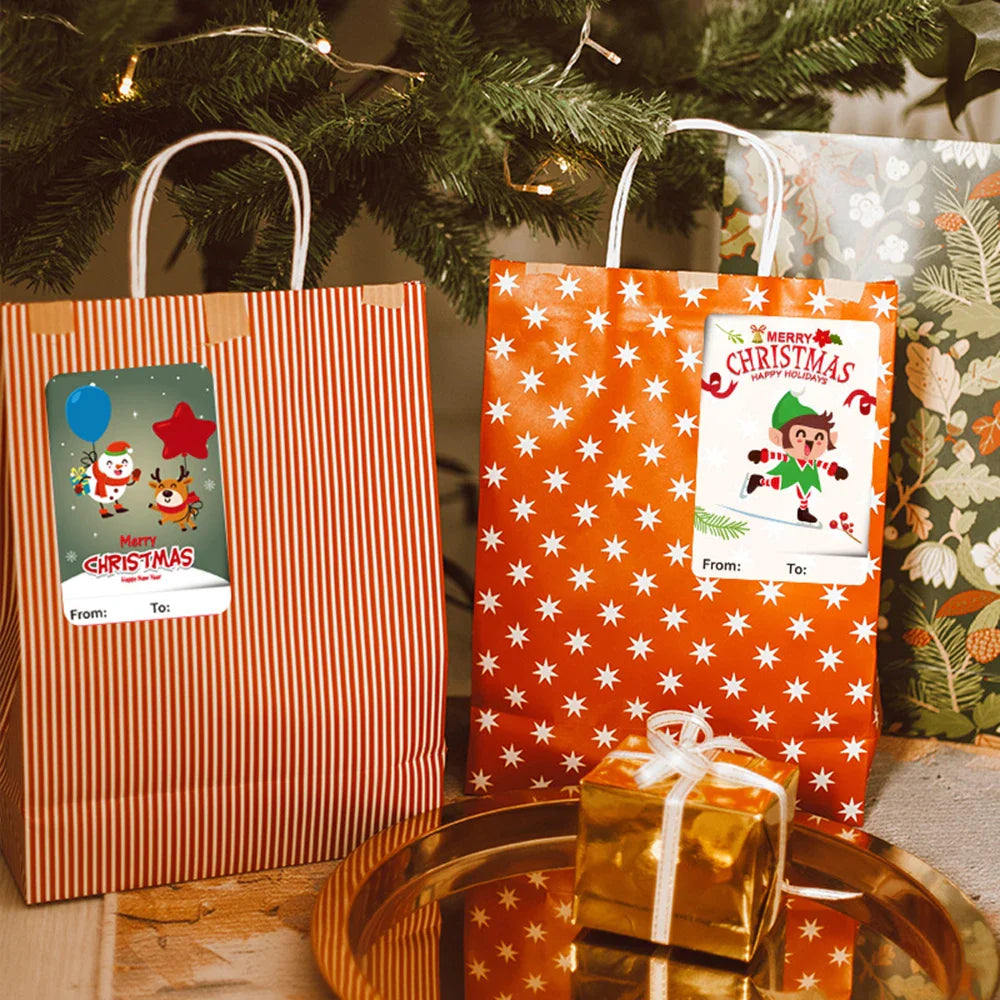 50-250Pcs Christmas Snowman Adhesive Labels Stickers Decoration Paper Scrapbooking Seal Thank You Stickers Stationery Supplies (Online Order Only)