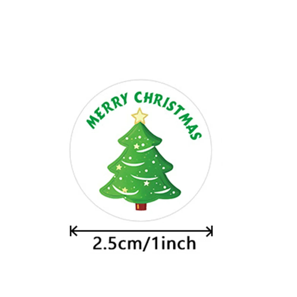 100-500pcs Merry Christmas Stickers 1Inch Round Christmas Seal Labels Stickers For Handmade Sticker Card Box Package Labels (Online Order Only)