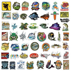 10/30/50PCS Cartoon Fishing Sticker Aesthetic PVC Children's Korean Stationery School Supplies Decoration Scrapbooking for Kids (ONLINE ORDER ONLY)