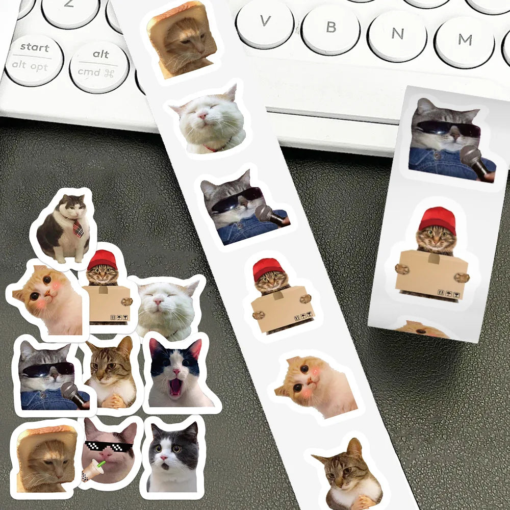 50-500pcs Funny Cartoon Cat Sticker Children Label Stickers Cute Toy Phone Laptop Notebook DIY Gift Sealing Decoration Sticker (ONLINE ORDER ONLY)