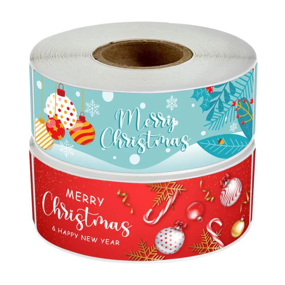 120pcs/roll Merry Christmas Stickers Cute Santa Claus Xmas Tree Thank You Labels For Gift Box Present Sealing Package Decoration (ONLINE ORDER ONLY)