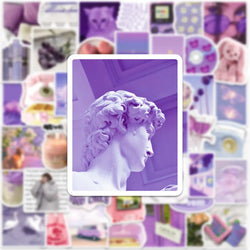 10/30/50PCS Cute Cartoon Purple Stickers Ins Style Decals PVC Waterproof Graffiti DIY Suitcase Notebook Suitcase Guitar Bike Toy (ONLINE ORDER ONLY)