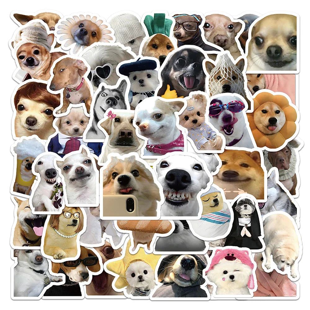 10/30/50PCS Cute Dog Animals Stickers Funny Meme Cartoon Decals Decoration DIY Notebook Fridge Laptop Phone Car Sticker For Kids (ONLINE ORDER ONLY)