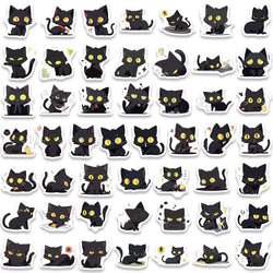 100pcs Cute Cartoon Animals Black Cats Stickers For Laptop Guitar Phone Luggage Decor Waterproof Graffiti Bicycle Car Decals (ONLINE ORDER ONLY)