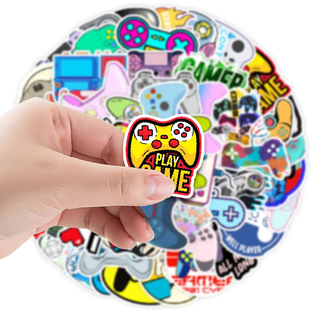 10/30/50PCS Gamepad Game Controller Stickers Decoration DIY Switch Phone Laptop Helmet Car Waterproof Sticker Toy For Kids Gift (ONLINE ORDER ONLY)