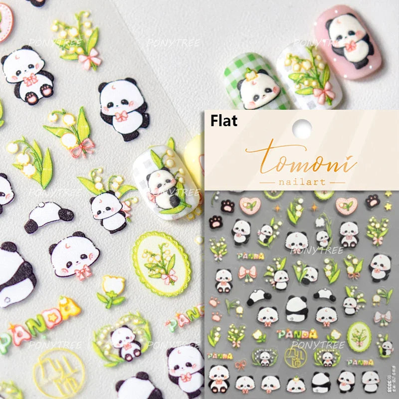 Romantic Lily of The Valley Candle Holder Wreath Bowknot Butterfly Dreamy Adhesive Nail Art Decorations Stickers Manicure Decals (Online Order Only)