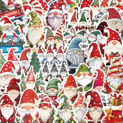 50pcs Dwarf Christmas Gnome Decoration Stickers Aesthetic for Students Gift Toy DIY Laptop Luggage Phone Sticker (ONLINE ORDER ONLY)