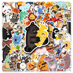 50Pcs Animal Concert Cartoon Waterproof Vinyl Stickers for Skateboard Snowboard Decal (ONLINE ORDER ONLY)
