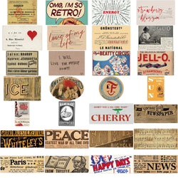 10/29/58pcs Retro English slogan Stickers Decals Cartoon Graffiti DIY  Notebook Luggage Wall Decoration PVC Sticker (Online Order Only)