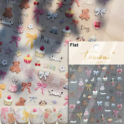 Cookies Chocolate Love Heart Flower Bowknot Rabbit Bunny Lace Bear Star Bouquet Rabbit Adhesive Nail Art Sticker Manicure Decal (ONLINE ORDER ONLY)