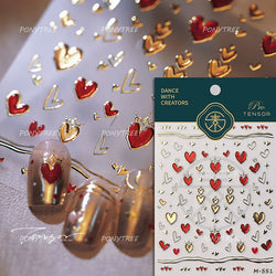 Star Moon Love Heart Curved Line Arc Dreamy Necklace Hanging in The Air Starry Night Adhesive Nail Art Stickers Manicure Decals (ONLINE ORDER ONLY)