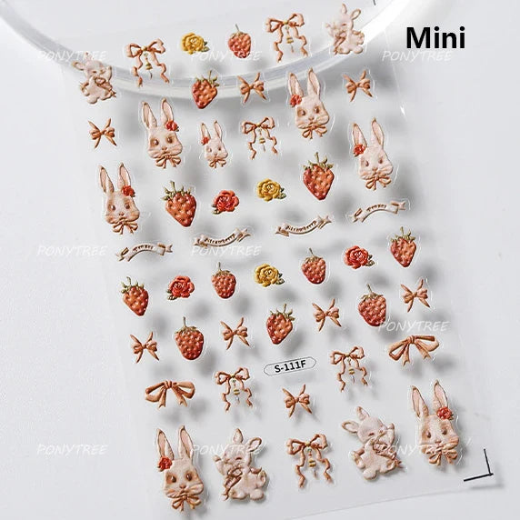 Chic Shiny Bowknot Colorful Ribbon Stars Heart Butterfly Flower Delicate Romantic Nail Art Stickers Decoration Manicure Decals (Online Order Only)
