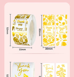 120pcs Rectangle Gold Foil Stickers Thank You For Small Business Gift Seal Labels Shipping Stickers For Decoration Envelope (ONLINE ORDER ONLY)