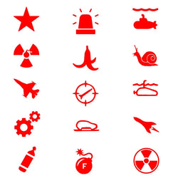 1.5Cm Funny Nuclear Bom Car Stickers Decorate Your car's Interior Buttons Sticker  Grind Gears Ejection Seat Fighter Jet Decals (ONLINE ORDER ONLY)